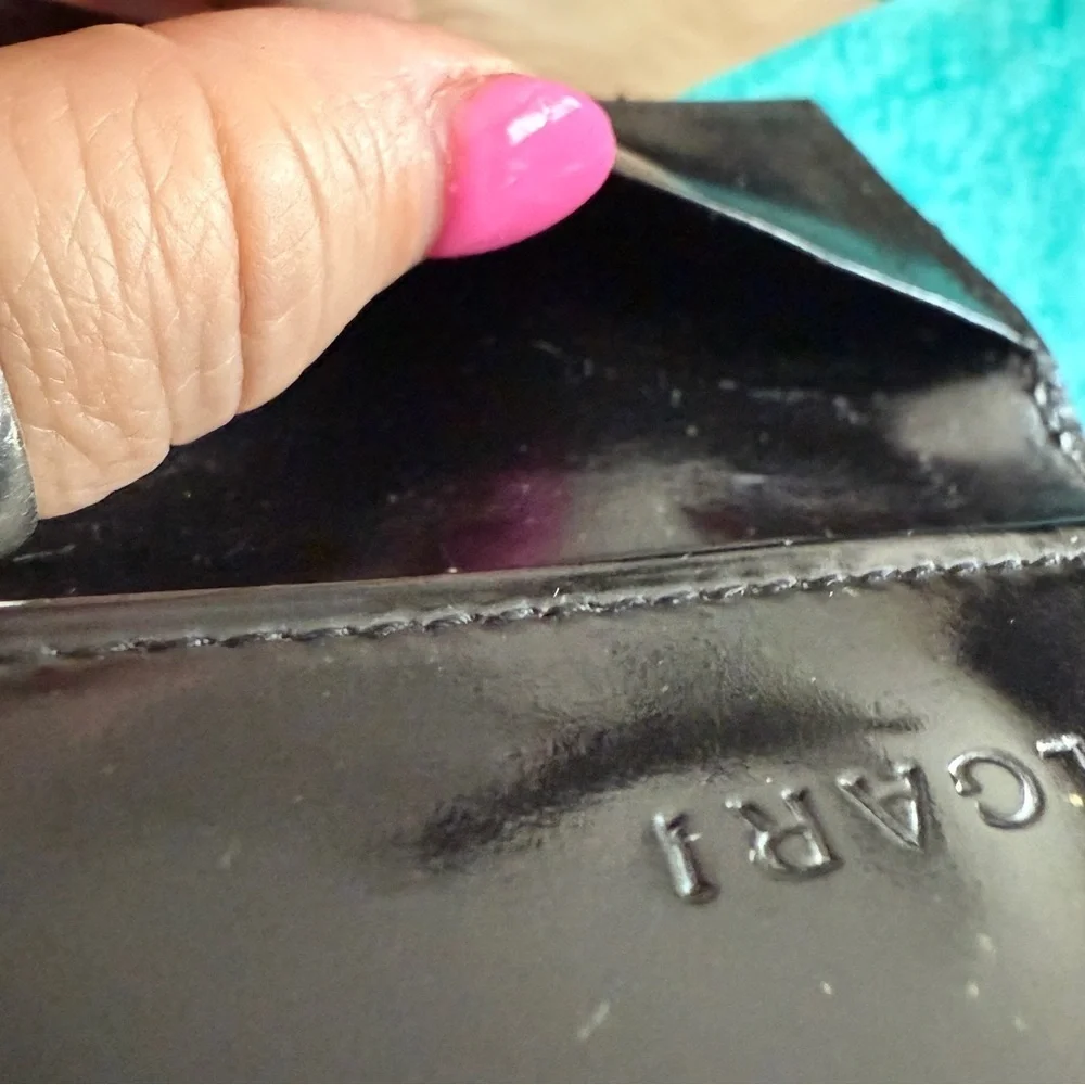 Bulgari Glossy Black Key and card Holder with Gold Chain So pretty!